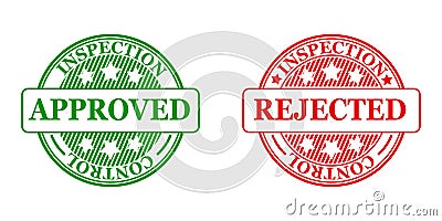 Approved and rejected stamp icon sign - vector Stock Photo